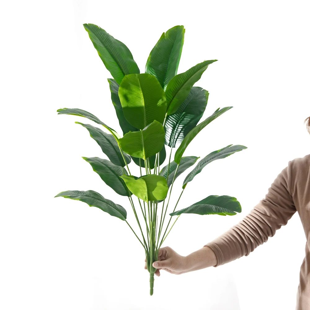 Artificial Tropical Palm Tree Plant Fake Banana Leaf Real Touch Plastic Monstera For Home Garden Pa 4