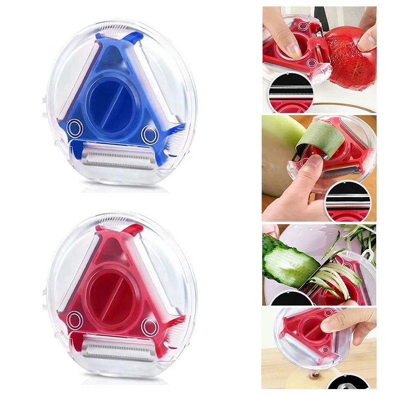 Vegetable Peeler Set Magic Trio Slicer Shredder Julienne Cutter Multi Blade Stainless Steel Zester  1