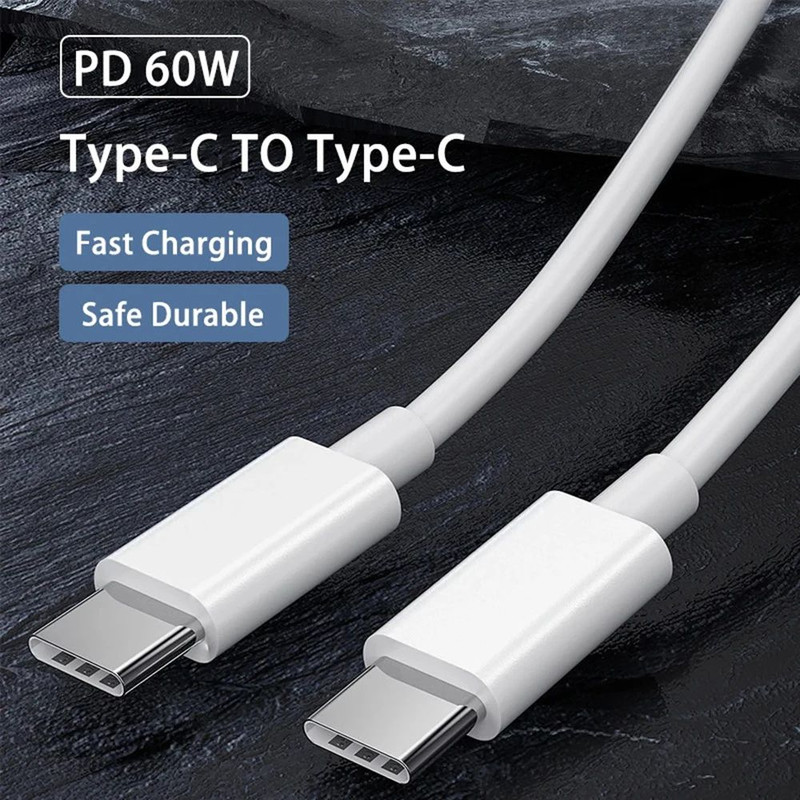 USBC To USBC Fast Charging Cable For IPhone Samsung Huawei Xiaomi Data Line In Black  White 2