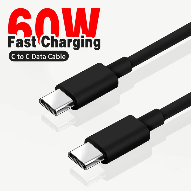 USBC To USBC Fast Charging Cable For IPhone Samsung Huawei Xiaomi Data Line In Black  White 7