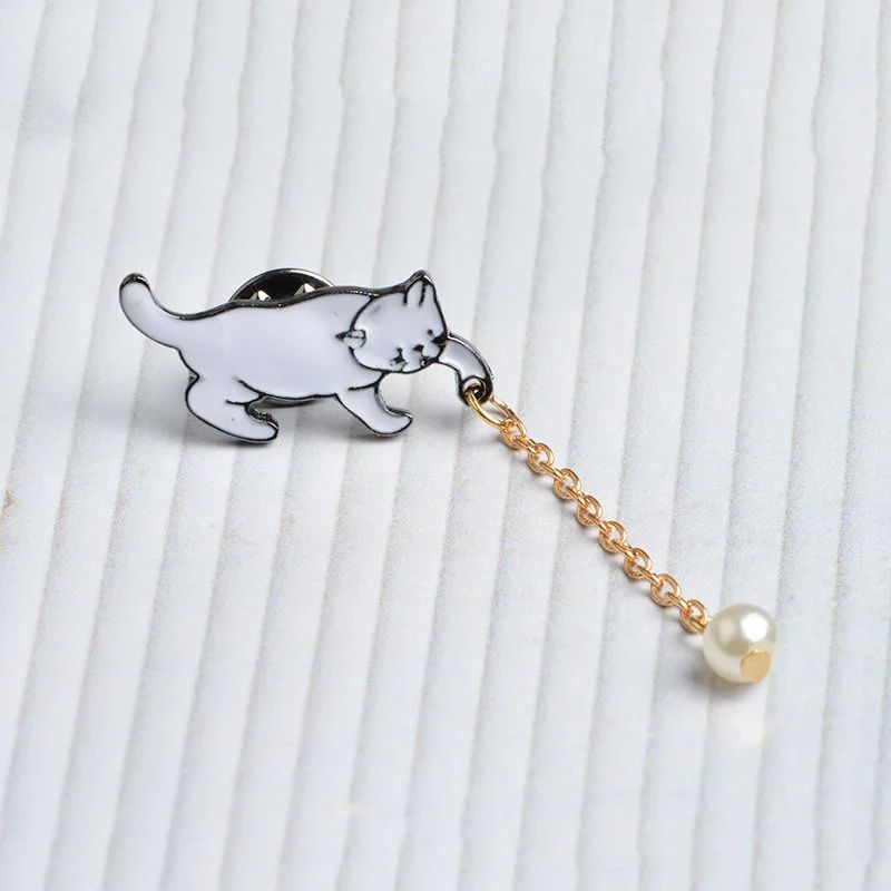 Cartoon Sweet Small Cat Enamel Pins Brooch For Women Girls Cute Kitten Metal Badge For Backpack Col 0