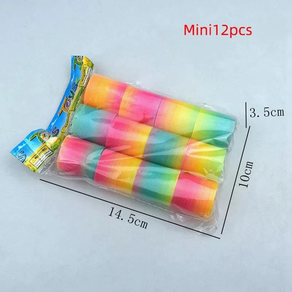 Rainbow Magic Springs Circle Toys Kids Birthday Party Favors Small Gifts Pinata Fillers Flexible Fu 4