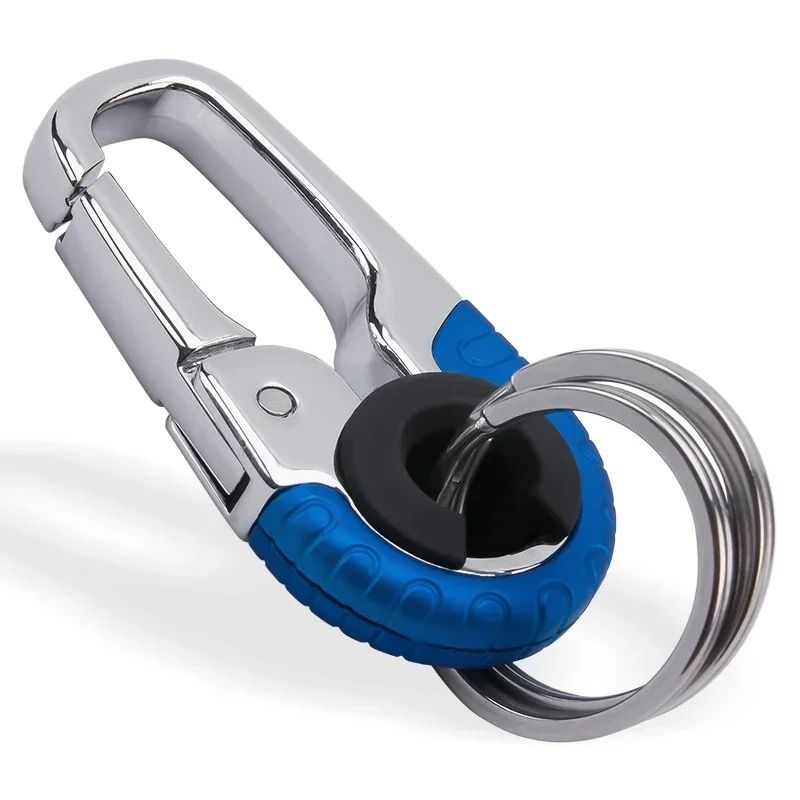 Mens Stainless Steel Keychain Buckle With Key Ring Hook Outdoor Carabiner  Climbing Keyfob Accessor 4