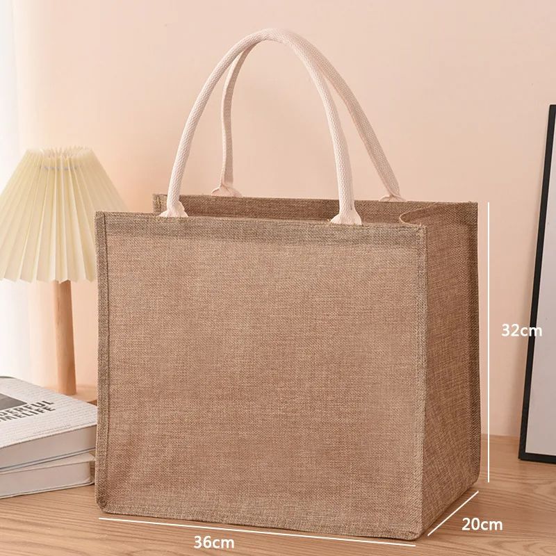 Linen Bags  HandPainted Cotton Sacks Jute Portable Imitation Sacks For Shopping Stylish Laminated B 3