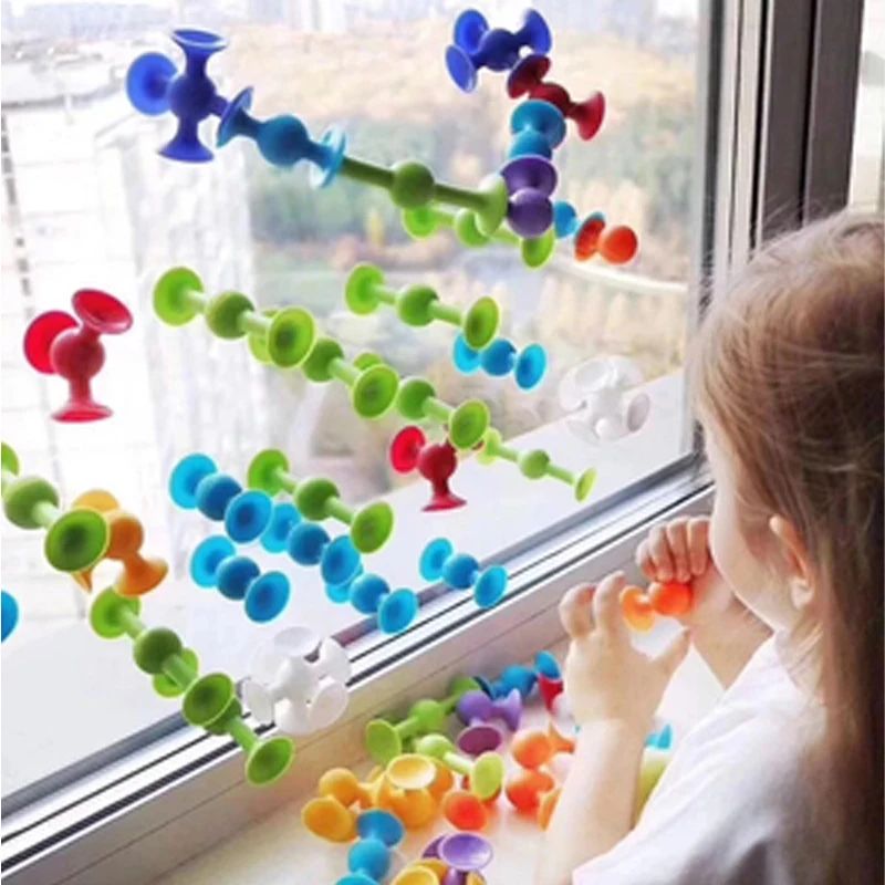 Suction Cup Toy Set Soft Throw Darts Building Blocks Pop Sucker Fidget Toy For Kids  ParentChild In