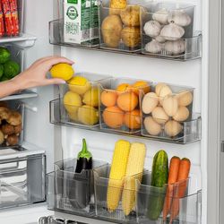fridge side door storage box, kitchen organizer for eggs, fruits, vegetables, household fresh food container