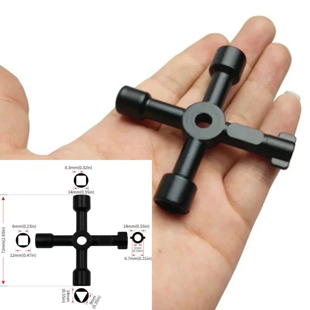 Multifunction Electrician Plumber Utility Cross Switch Wrench Universal Square Triangle Key For Ga 0