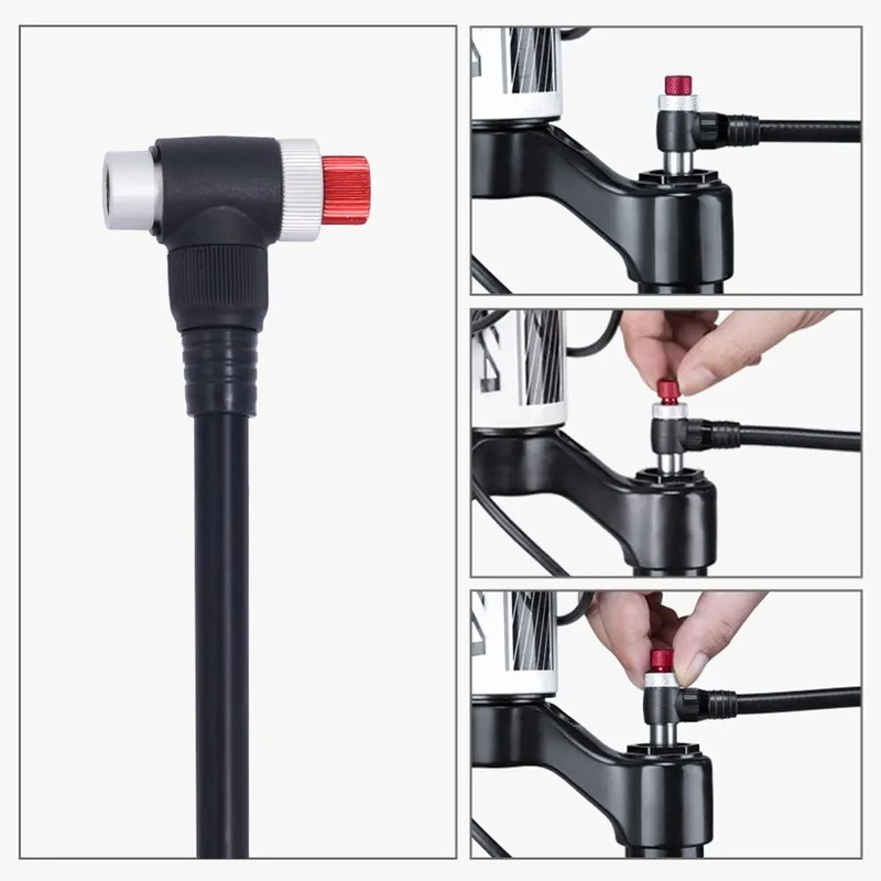 ThinkRider Highpressure Portable Bike Air Pump With Gauge Mountain Bicycle Suspension Fork Shock A 3