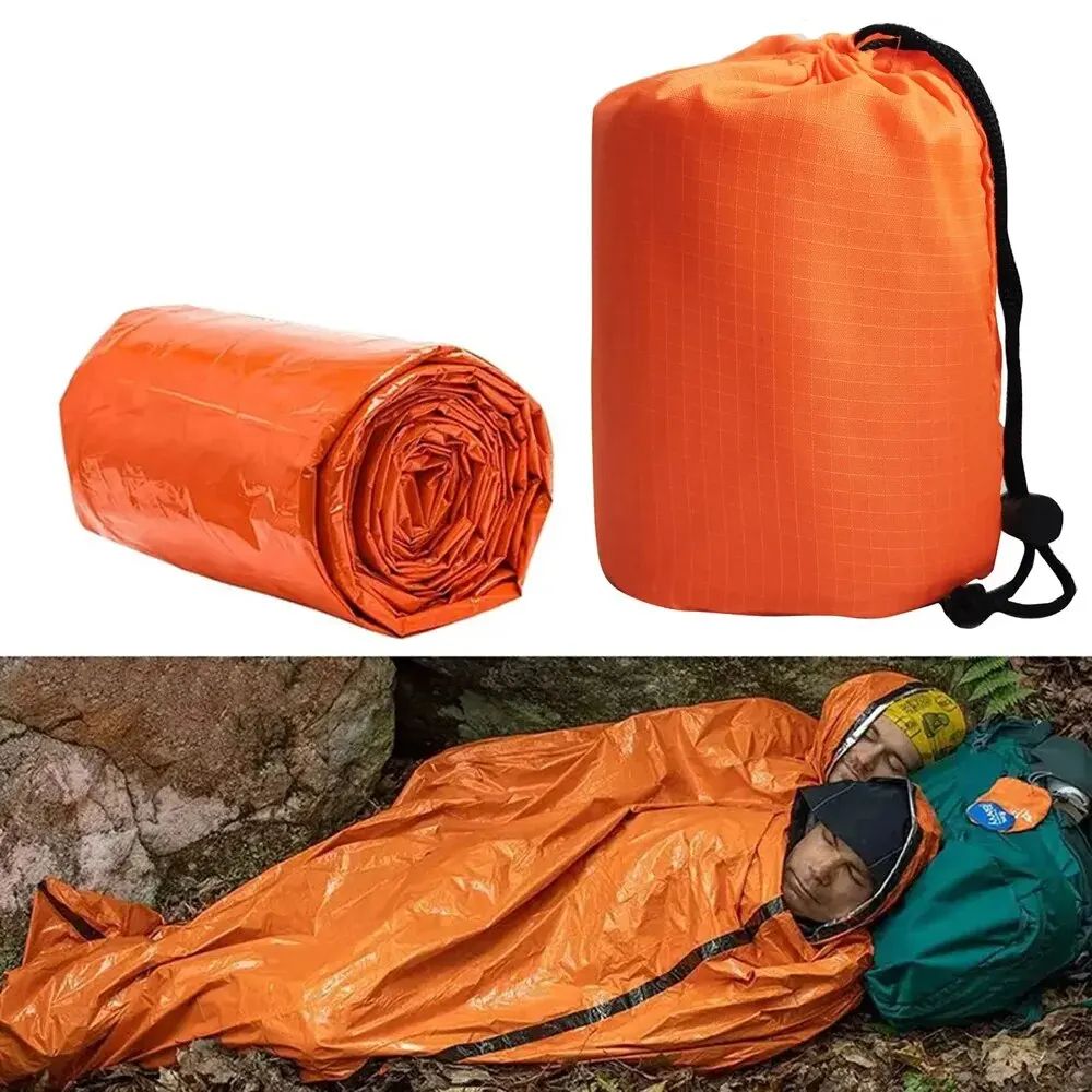 Lightweight Emergency Sleeping Bag Ultra Waterproof Mylar Thermal Blankets For Survival Hiking Camp 0