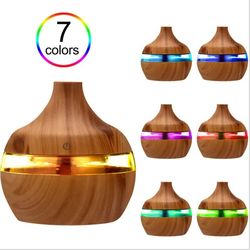 ultrasonic wood grain humidifier electric aroma air diffuser, essential oil cool mist maker for home & office use