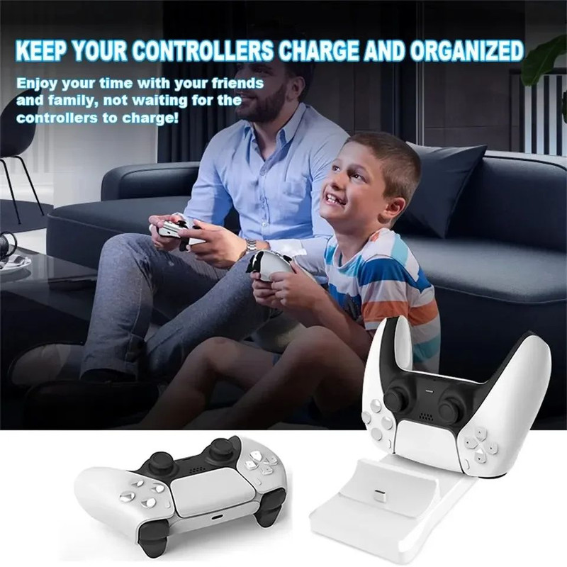 GAMINJA Dual Controller Charging Stand For PlayStation Fast Controller Charger Station With AC Adap 1
