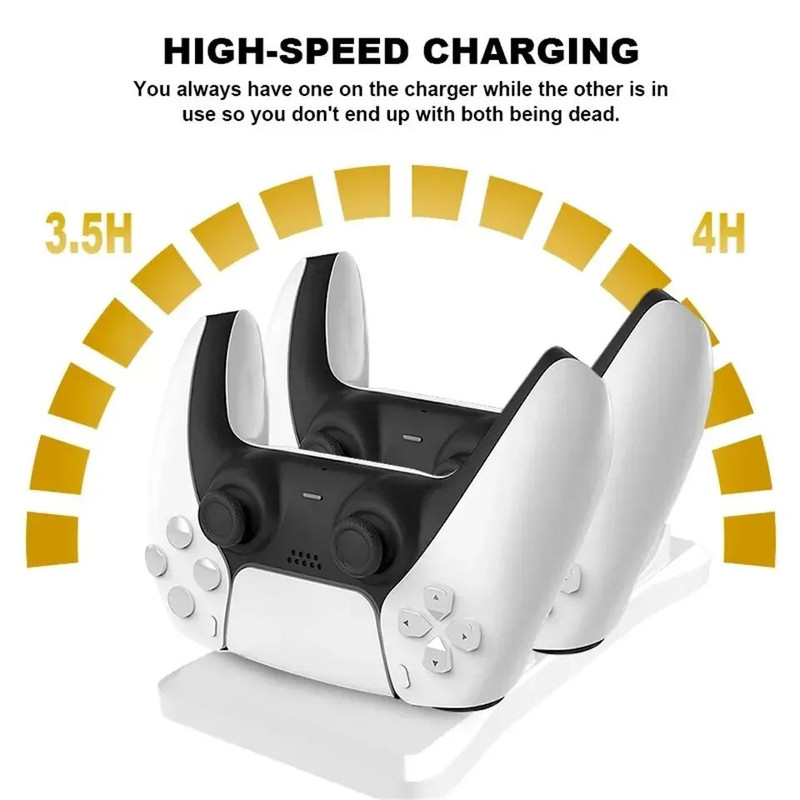 GAMINJA Dual Controller Charging Stand For PlayStation Fast Controller Charger Station With AC Adap 4