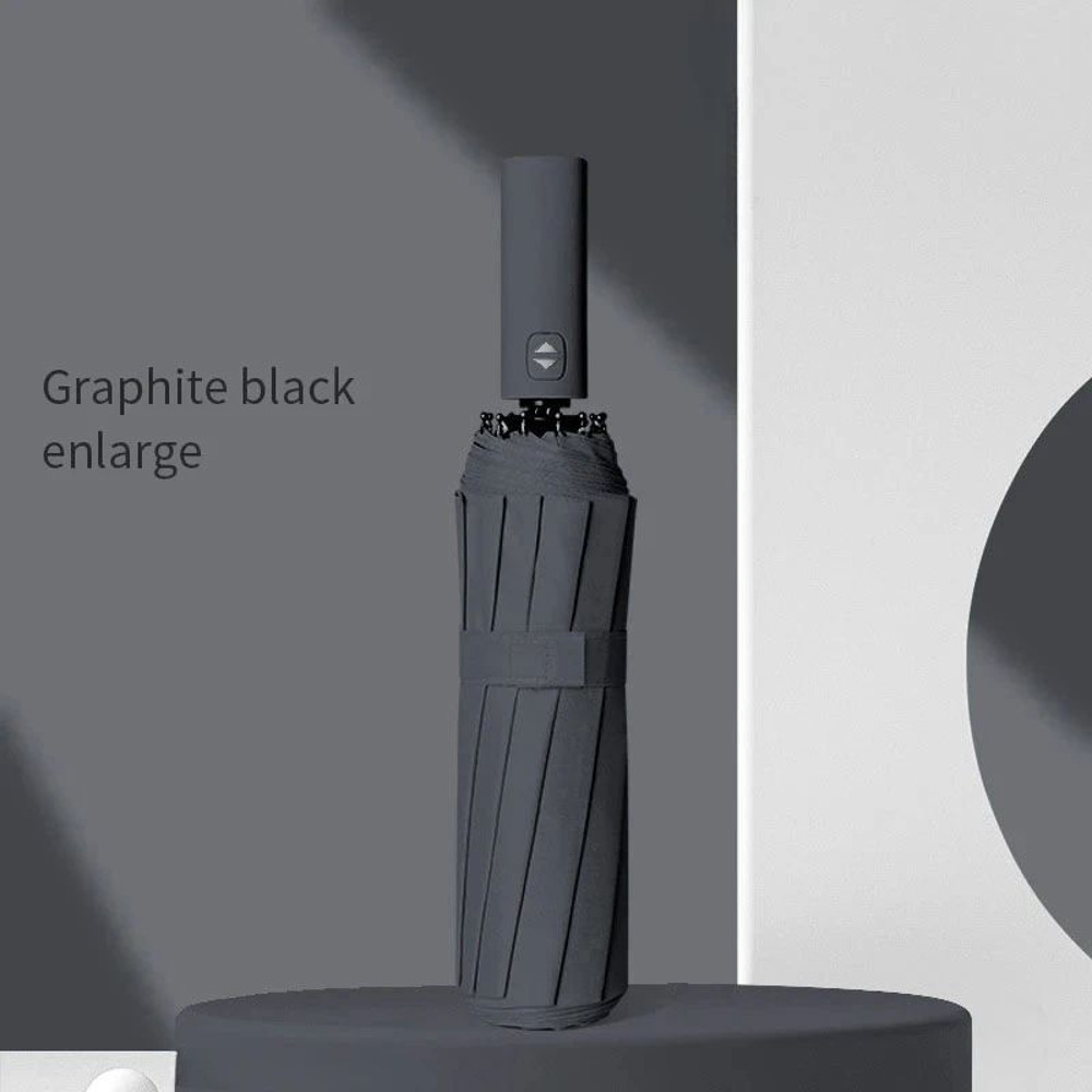 Lightweight Bone Automatic Umbrella Solid Color Large Collapsible Sunshade With UV Protection For R 0