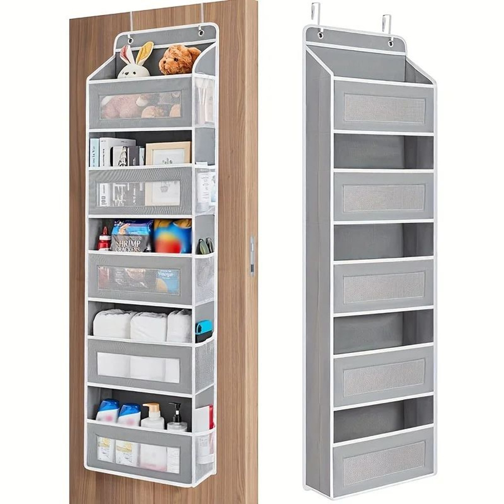 Shelf Hanging Storage Organizer For Behind Door  AntiTilt Design With 5 Large Capacity Pockets Perf 9