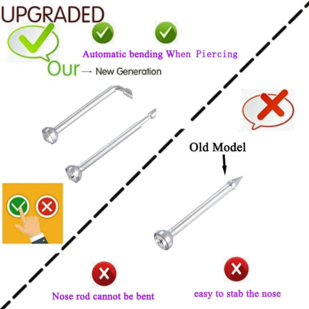 Disposable Safe Sterile Piercing Unit New Generation Nose Piercing Gun For Gem Studs Professional 3
