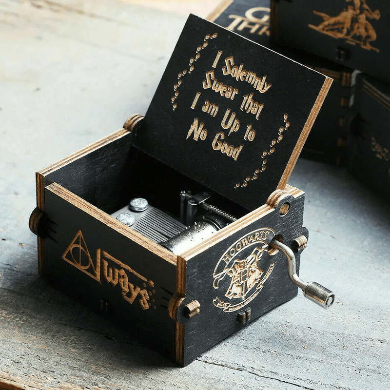 Harry Potter Wooden Music Box HandCranked Classic Handmade Toys Collectible Gift For Kids Fans Vin 4
