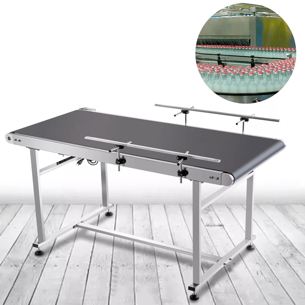 Motorized Conveyor W Guardrails PVC Belt Conveyor For Warehouses Assembly Lines Packaging And Facto 0