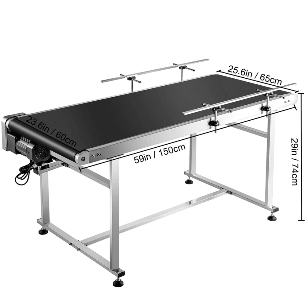 Motorized Conveyor W Guardrails PVC Belt Conveyor For Warehouses Assembly Lines Packaging And Facto 10