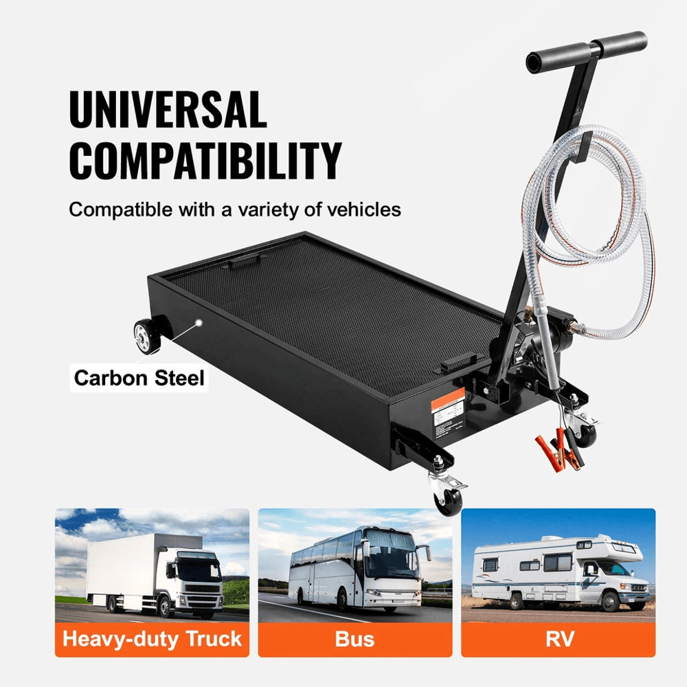 Low Profile Oil Drain Pan With Electric Pump Mobile Oil Collection System For Quick Clean Fluid Cha 1