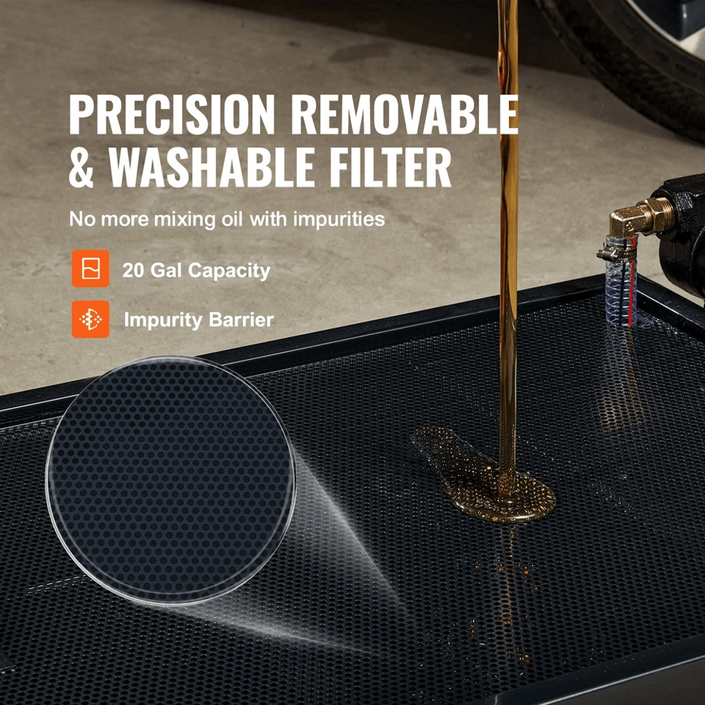 Low Profile Oil Drain Pan With Electric Pump Mobile Oil Collection System For Quick Clean Fluid Cha 5