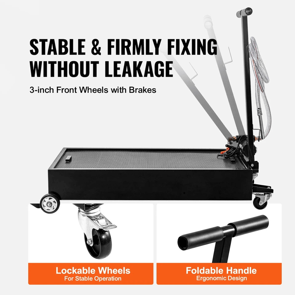 Low Profile Oil Drain Pan With Electric Pump Mobile Oil Collection System For Quick Clean Fluid Cha 2