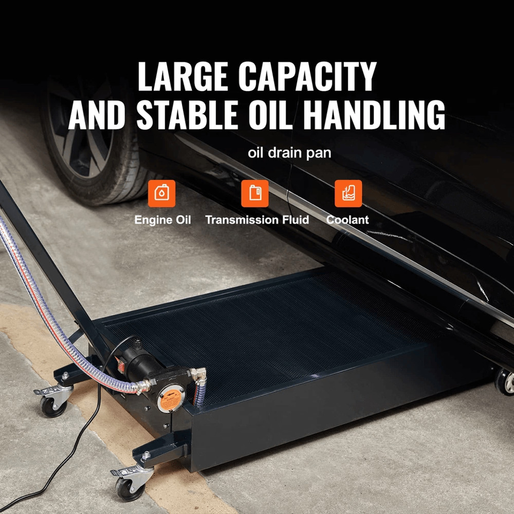 Low Profile Oil Drain Pan With Electric Pump Mobile Oil Collection System For Quick Clean Fluid Cha 4