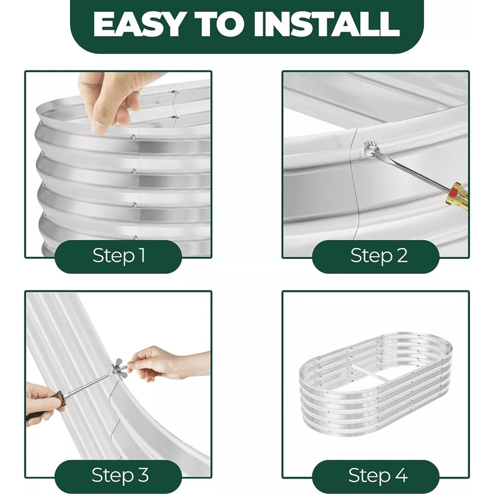 Galvanized Raised Garden Bed Outdoor Planter Boxes For Vegetables Durable Metal Planters By Utopia 3