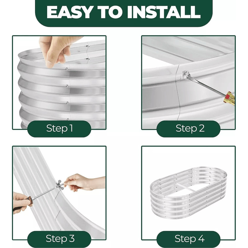 Galvanized Raised Garden Bed Outdoor Planter Boxes For Vegetables Durable Metal Planters By Utopia 3