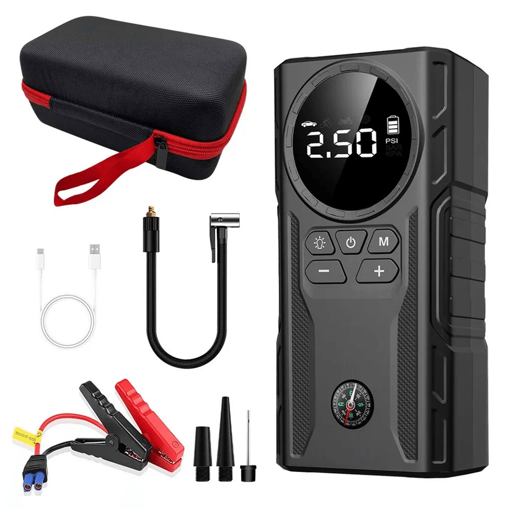 MultiFunction Car Jump Starter Booster Jumper Box Power Bank Battery Charger Air Pump For Vehicle