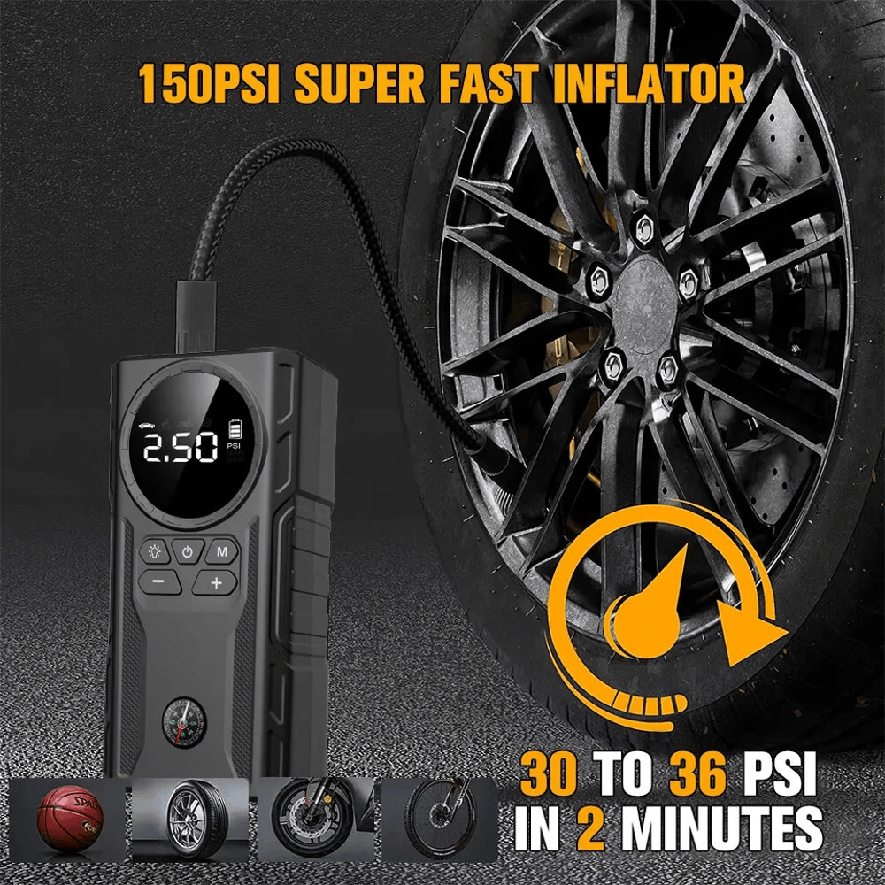 MultiFunction Car Jump Starter Booster Jumper Box Power Bank Battery Charger Air Pump For Vehicle