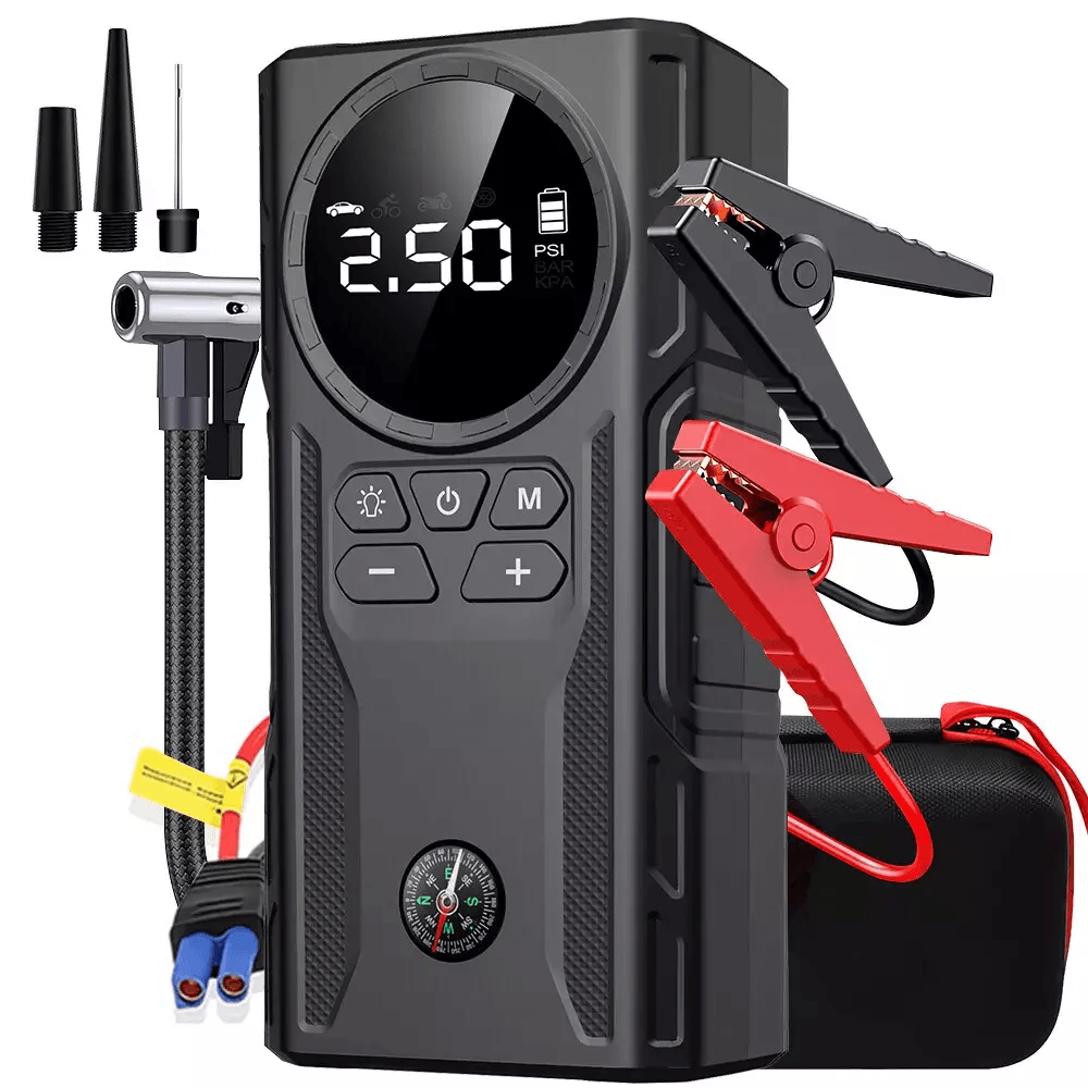 MultiFunction Car Jump Starter Booster Jumper Box Power Bank Battery Charger Air Pump For Vehicle