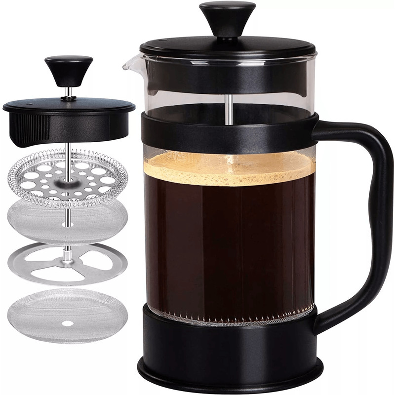 Premium Kitchen French Coffee Press Espresso Tea Maker With Triple Filters Durable Stainless Steel 0