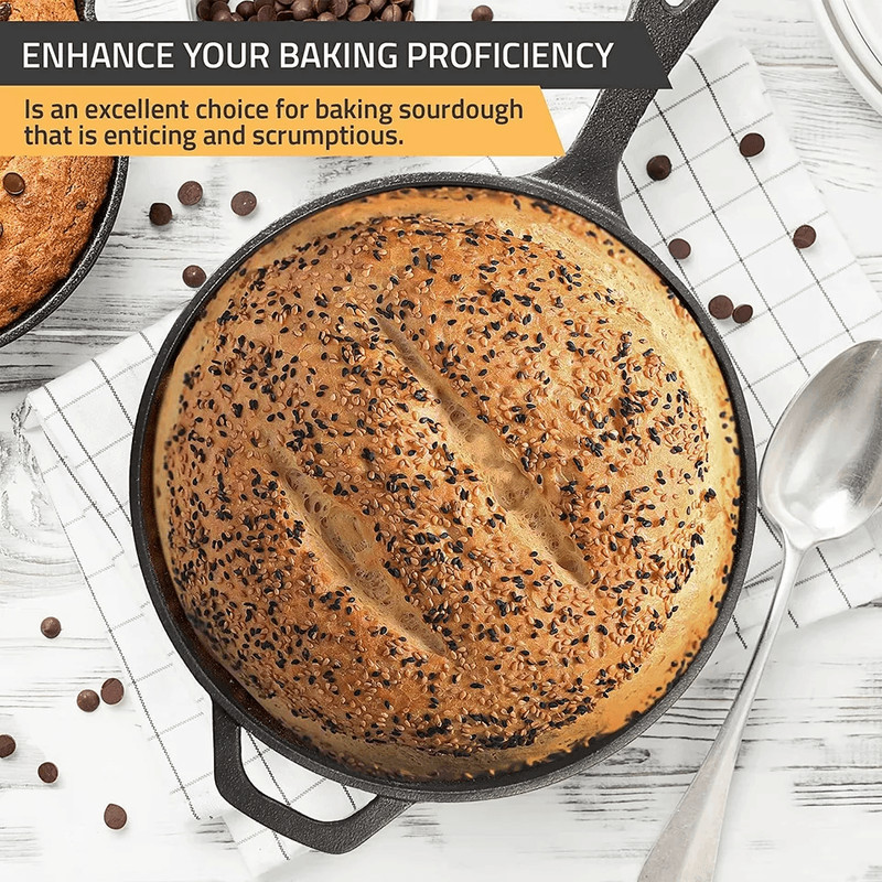 PreSeasoned Cast Iron Skillet By Utopia Kitchen HeavyDuty Multipurpose Frying Pan For Cooking Bakin 1