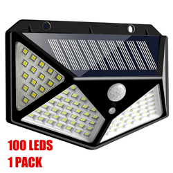 solar power led light pir motion sensor outdoor security lamp for wall, garden, patio & pathway