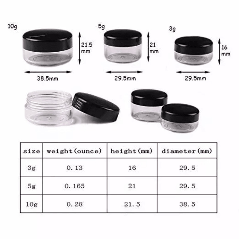 Empty Cosmetic Sample Jars For Lip Balm Makeup Creams Travel Storage DIY Skincare Containers 5