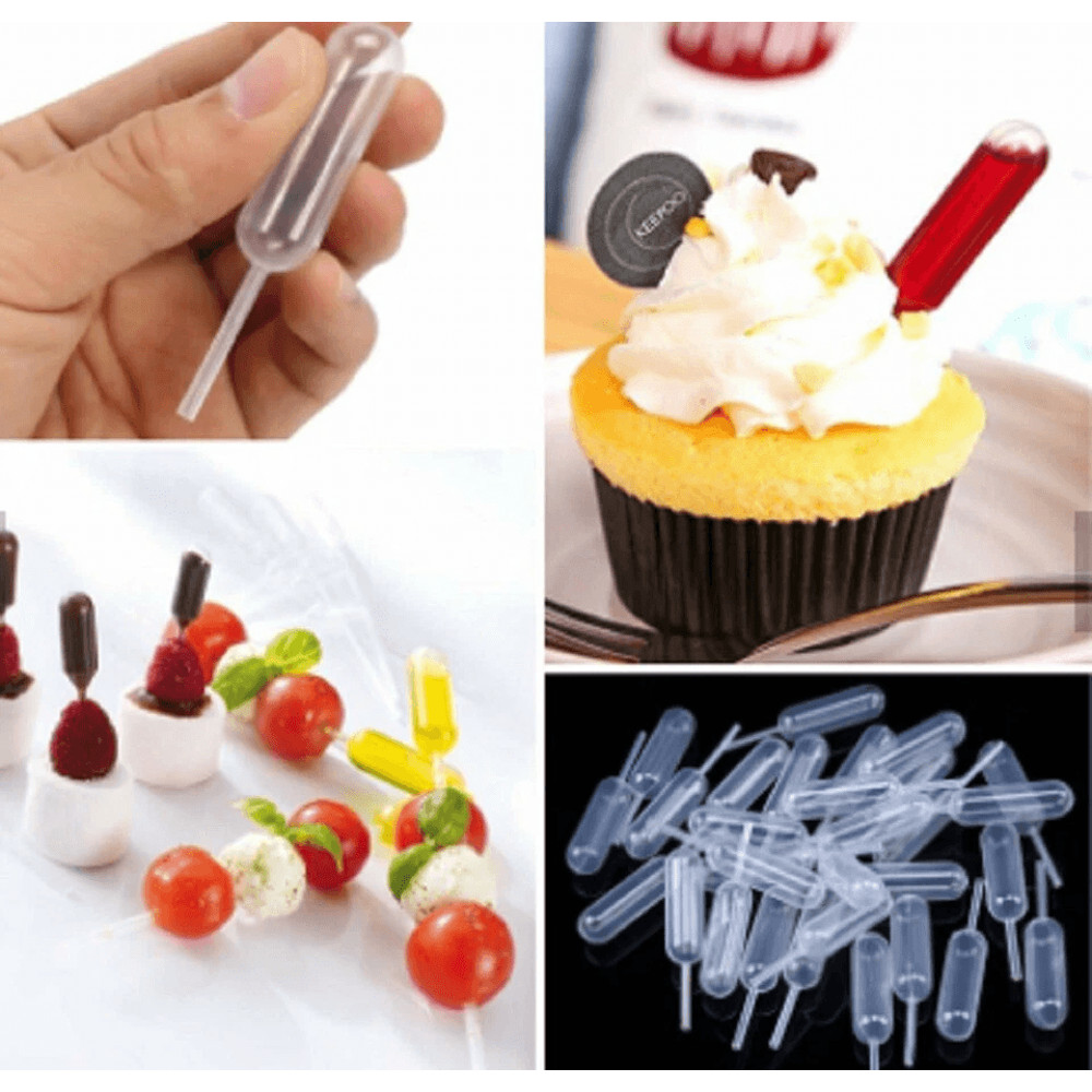 Plastic Squeeze Pipette Droppers Disposable Transfer Tools For Cupcakes Ice Cream Desserts Baking C 0