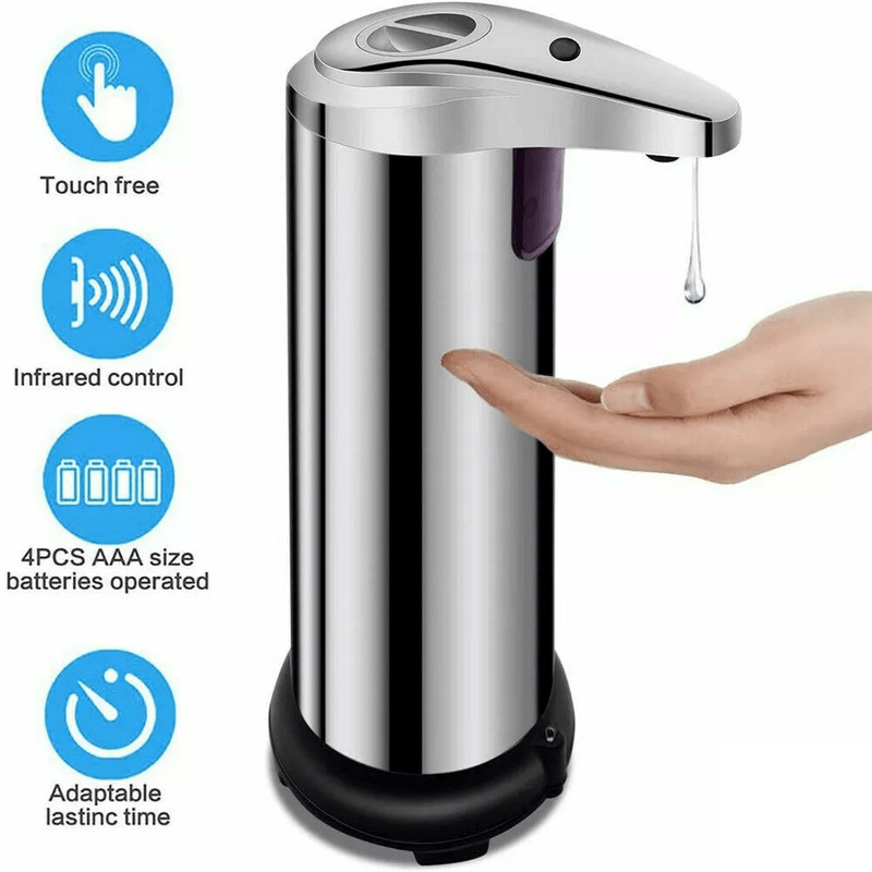 Stainless Auto Handsfree Sensor Touchless Soap Dispenser For Kitchen Bathroom Automatic Liquid Soa 0