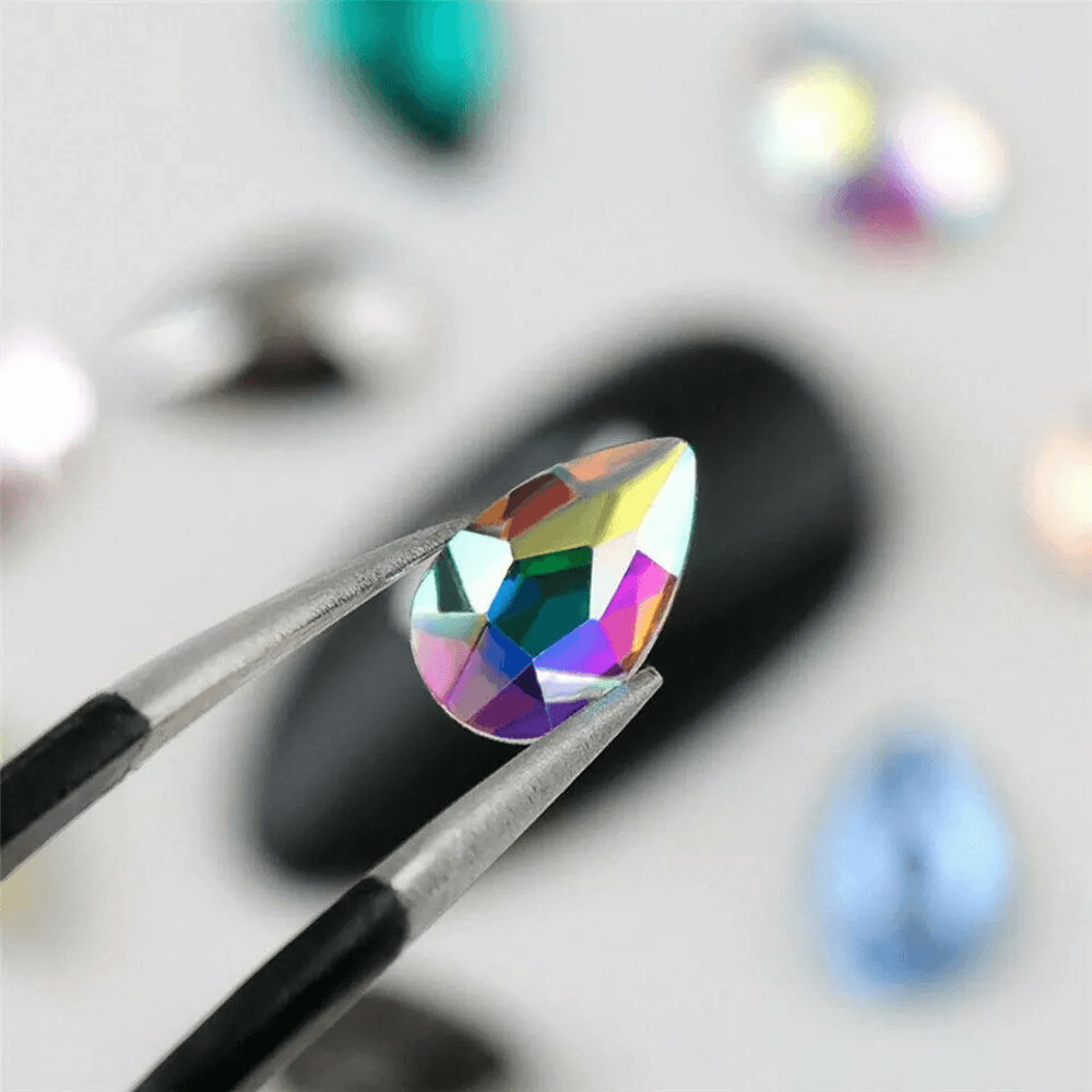 Mix Gems Rhinestones For Nail Art Craft Kit With Picking Up Pen Stainless Steel Tweezer Crystal St