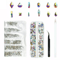 Mix Gems Rhinestones For Nail Art Craft Kit With Picking Up Pen Stainless Steel Tweezer Crystal St 0