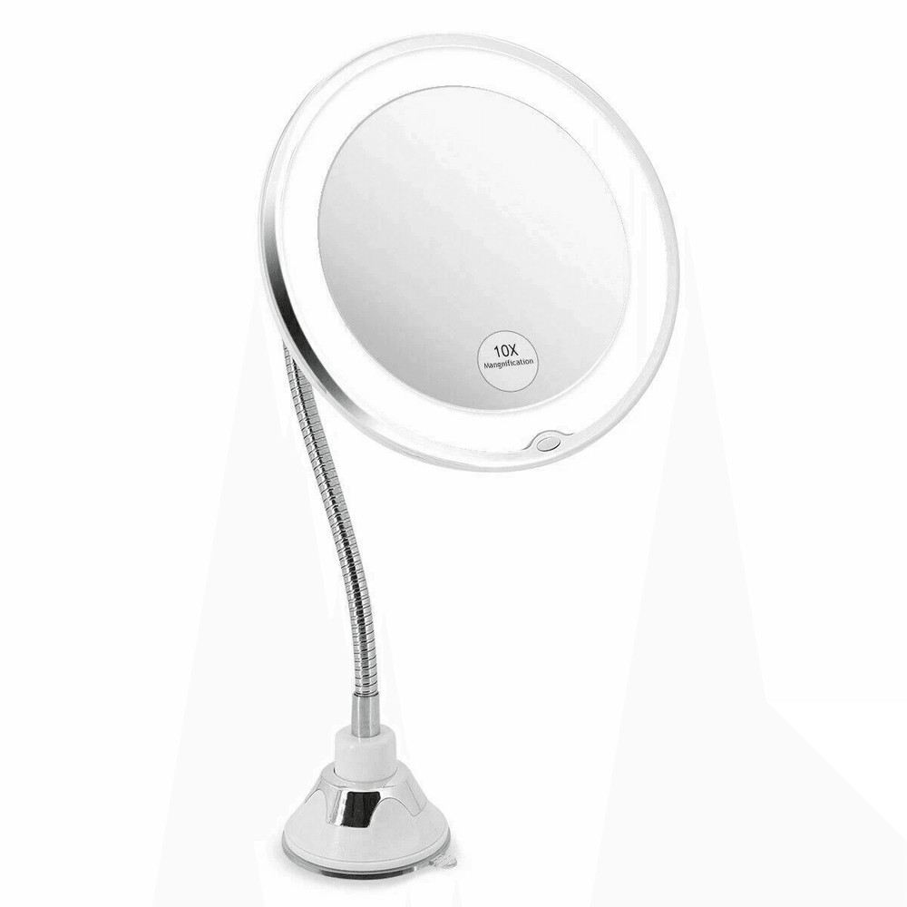 Gooseneck Magnifying Makeup Mirror With LED Light Adjustable Magnification Bathroom Vanity Mirror F 0