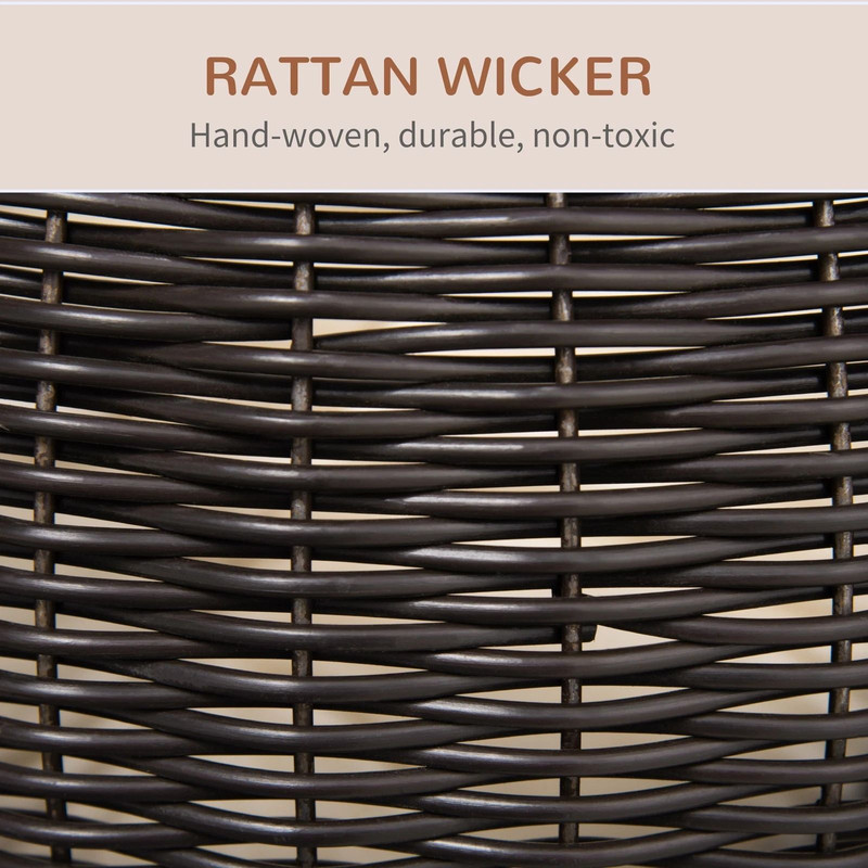 27 Rattan Wicker Elevated Cat House Cozy Kitty Scratch House With Plush Cushion Boho Pet Bed 7