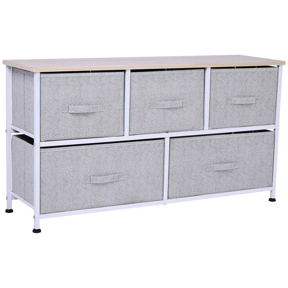 40 Storage Cube Dresser Unit With 5 Fabric Drawer Bins Sleek Shelf Organizer For Home Office 2