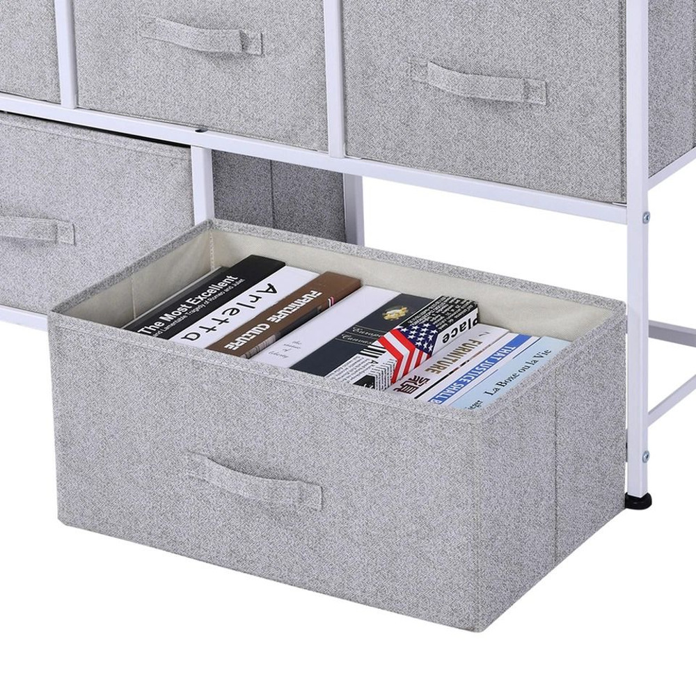 40 Storage Cube Dresser Unit With 5 Fabric Drawer Bins Sleek Shelf Organizer For Home Office 7