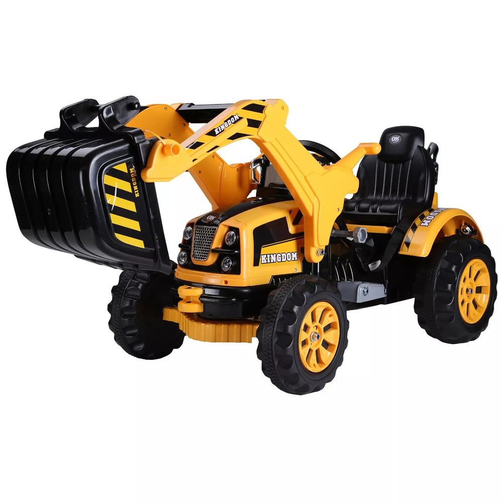 6V BatteryPowered Kids RideOn Car Electric Excavator Digger Toy For Outdoor Play With Movable Scoo 7