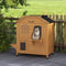 PawHut 2Story Wooden Cat House Waterproof Outdoor Cat Shelter With Openable Roof Balcony TwoTier D 11