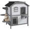 PawHut 2Story Wooden Cat House Waterproof Outdoor Cat Shelter With Openable Roof Balcony TwoTier D 0