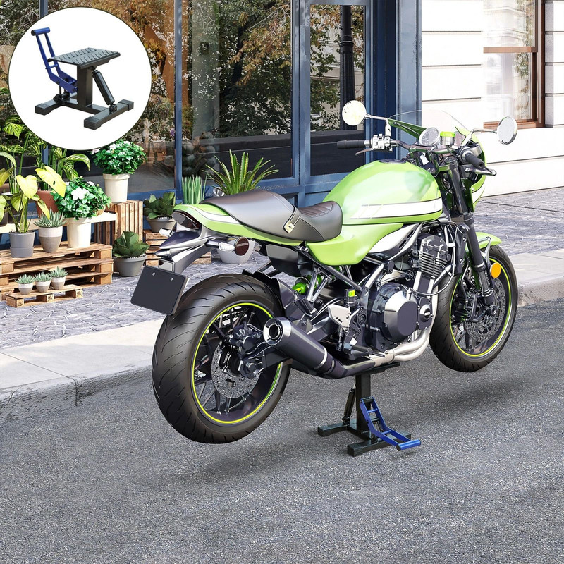 HOMCOM Motorcycle Lift Stand HeavyDuty Adjustable Steel Repair Rack For Motocross Dirt Bikes 330 0