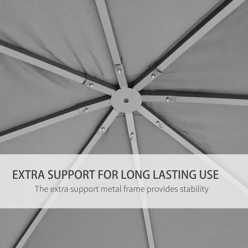 Soft Top Patio Outdoor Canopy Gazebo Tent Steel Frame Grey Fabric Cover For Backyard BBQ Grill Pro 3