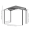 Soft Top Patio Outdoor Canopy Gazebo Tent Steel Frame Grey Fabric Cover For Backyard BBQ Grill Pro 5