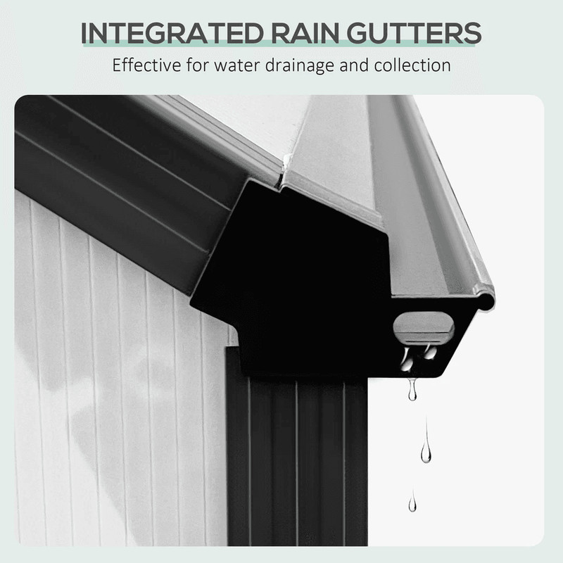 Polycarbonate Walk In Greenhouse Kit W Sliding Door Outsunny Clear Garden Structure UV Protected Pa 3